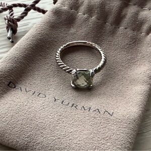 David Yurman Silver Ring with Prasiolite Gemstone